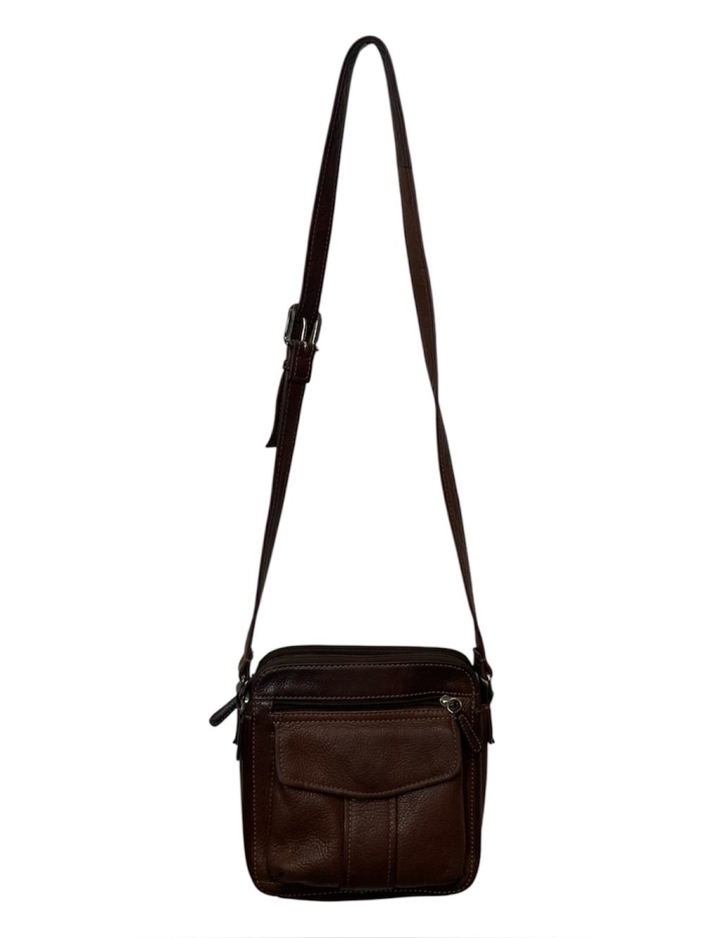 VTG Fossil Brown Leather‎ Crossbody Purse